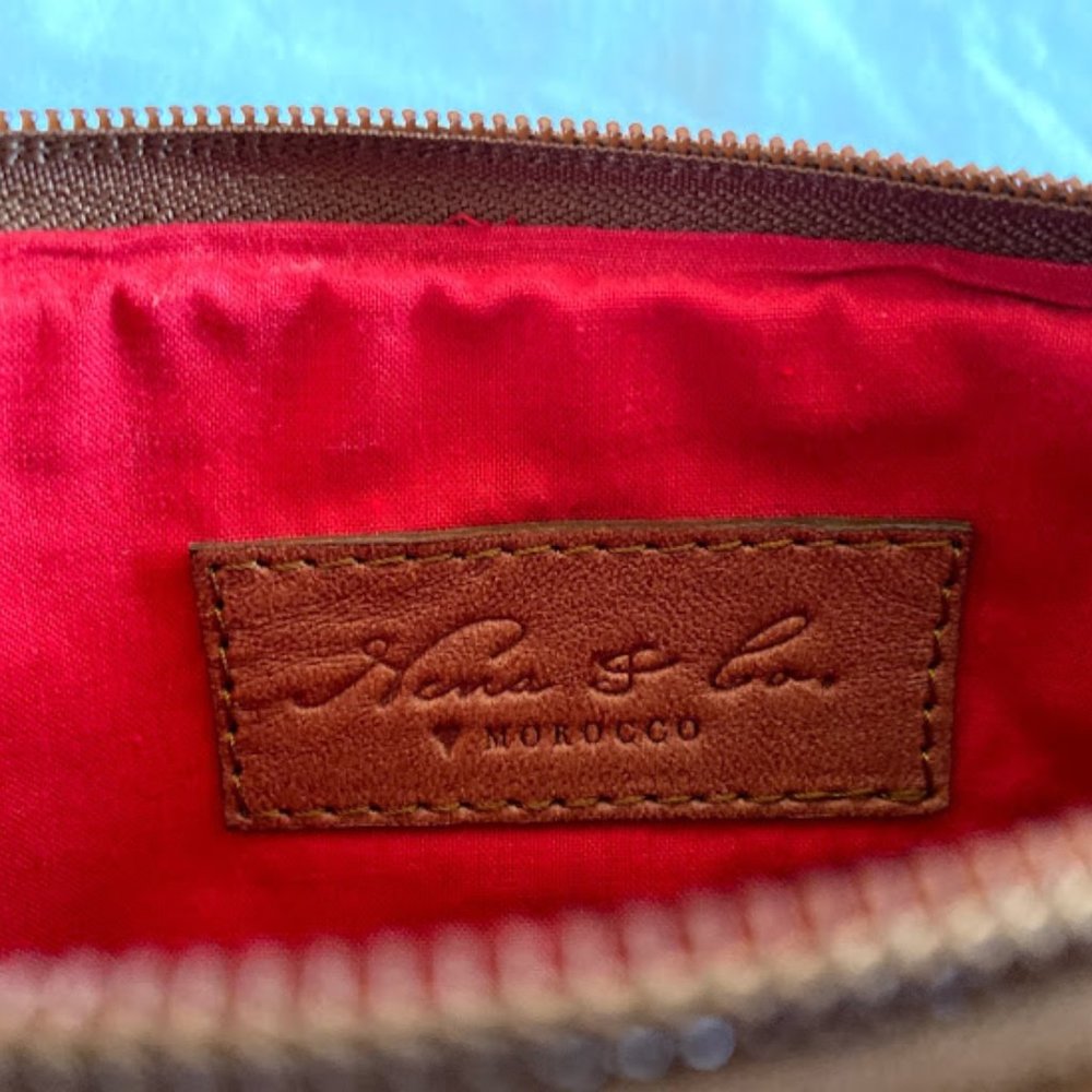 Nena & Co Morocco Collection Mini Clutch Kilim Woven Tan Leather Trim - Picture 5 of 7
